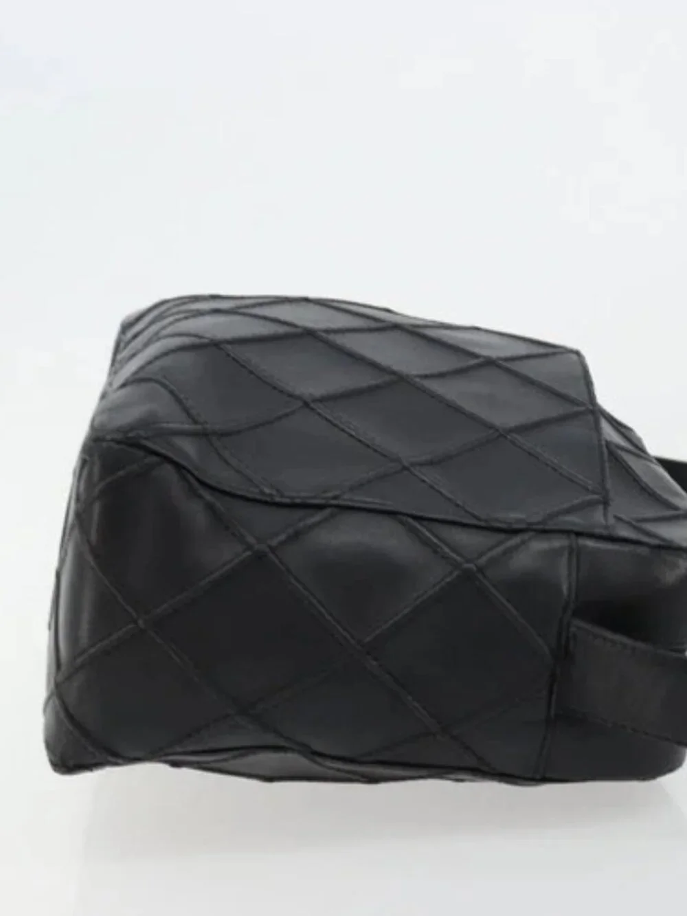 CHANEL Bicolore Shoulder Bag Leather Black Silver CC Auth ka4426